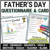 Fathers Day Questionaire Card or Gift: Questionnaire /Fill