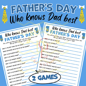 Preview of Fathers Day Questionnaire Social Skills Story & Activities - Who Knows Dad Best