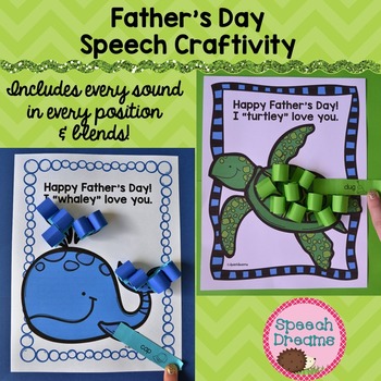 Preview of Fathers Day Speech Therapy Craft: Articulation Sequencing and more