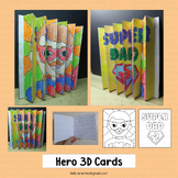 Fathers Day Super Hero Card Craft Writing Activities Agamo