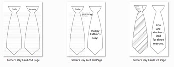 Father's Day Tie Card by Geek Educational | TPT