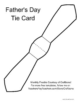 Father's Day Tie Card Freebie by craftbone | TPT