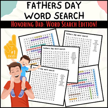 Preview of Fathers Day Word Search | Printable Puzzle for Dad's Day | Celebrate Dad