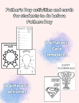 Preview of Fathers Day: Writing Activites,Posters,Cards
