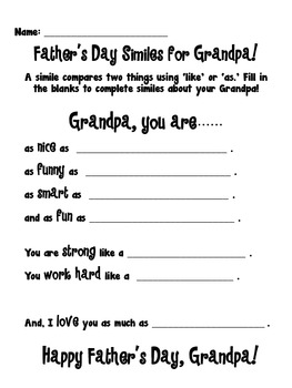 Download Father S Day Writing And Poetry By Alyssa Absher Tpt