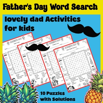 Preview of Fathers Day word search puzzle for kids, father's Day crafts activities for kids