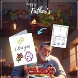 Fathers day 10 Clipart Cards Build-in Craft DIY art Gift Q