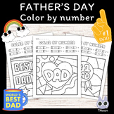 Fathers day color by number math worksheets,activities,col