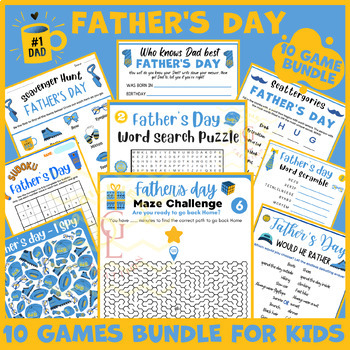 Preview of Fathers day icebreaker game BUNDLE phonics main idea word work activity middle