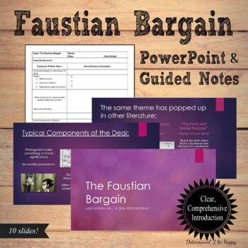 Preview of Faustian Bargain Intro PowerPoint with Guided Notes