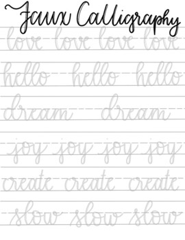 How to Practice Faux Calligraphy + FREE PRINTABLE