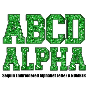 Preview of Faux Embroidered Sequin PNG Alphabet Set
