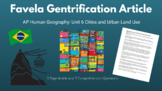 Favela Gentrification Article and Questions (AP Human Geog
