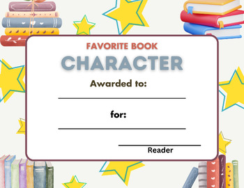 Preview of Favorite Book Character Award
