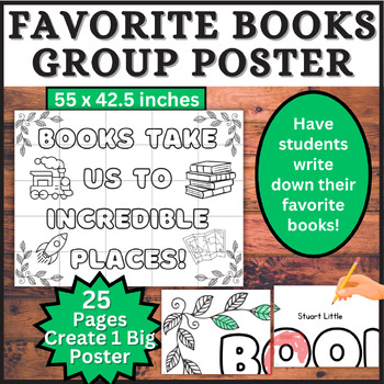 Preview of Reading Group Writing Prompt Activity Favorite Books Collaborative Group Poster!