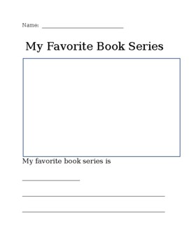 Favorite Book Series Assignment with Rubric by Loving Special Ed