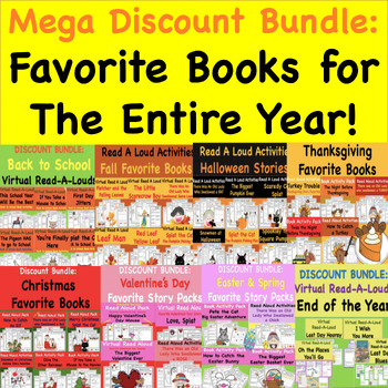 Preview of Favorite Books for Holidays All Year Long! Read Aloud Packs Discount Bundle