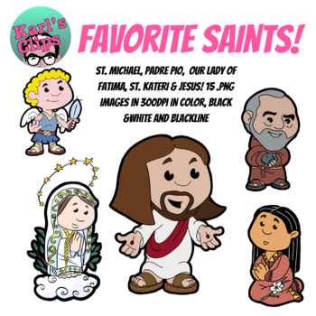 Preview of Favorite Catholic Saints Clip Art Grades K,1,2,3
