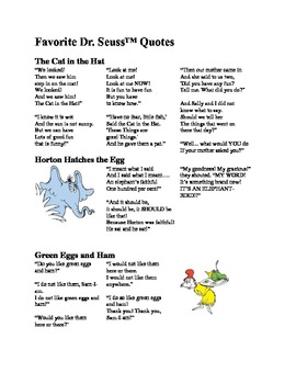 Preview of Favorite Dr. Suess Poems