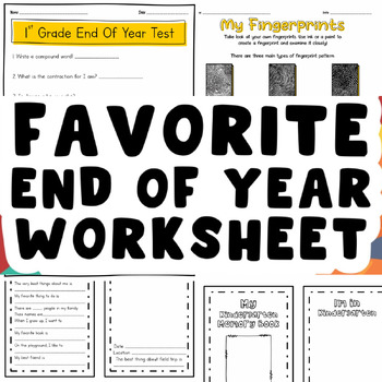 Preview of Favorite End of Year 2024 Worksheet