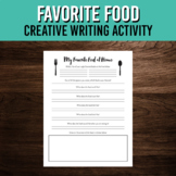 Favorite Food Creative Writing Activity for Middle School 