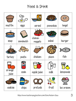 Favorite Foods by Autism Class | TPT