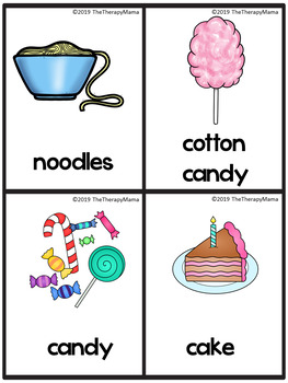 Favorite Foods Vocabulary Picture Cards by The Therapy Mama | TpT