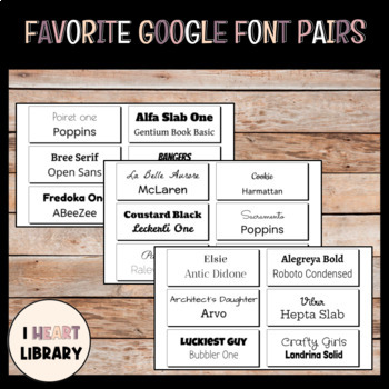 Preview of Favorite Google Font Pairs - FREE