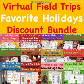 Preview of Favorite Holidays Virtual Field Trip Discount Bundle