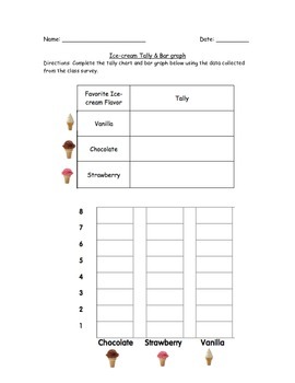 Preview of Favorite Ice-cream Flavor Tally & Bar Graph