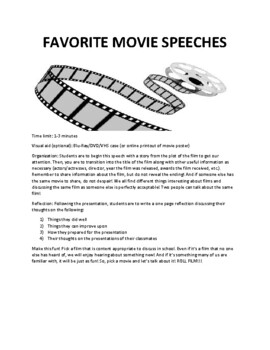 Preview of Favorite Movie Speech