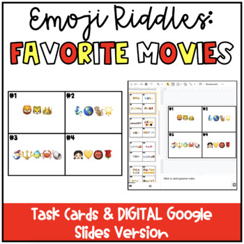 Preview of Emoji Riddles: Favorite Movies! {Includes DIGITAL version!}