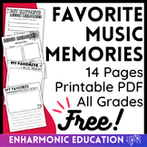 Favorite Music Memories - FREE fun End of Year Reflection 