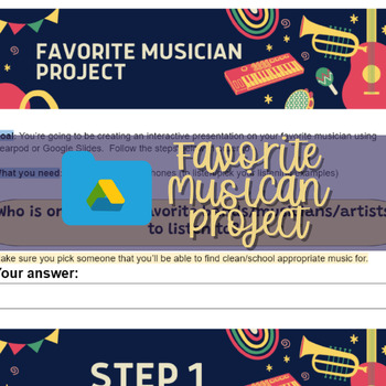 Preview of Favorite Musician Project (General Music) - Editable on Google Docs