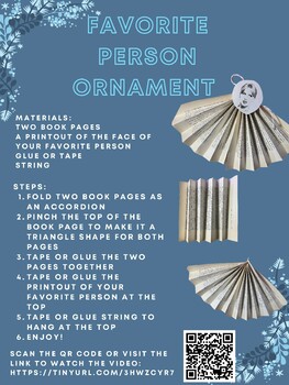 Preview of Favorite Person Ornament (Perfect for Take & Make, Programming, Makerspace)