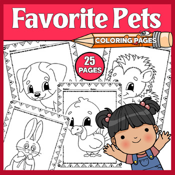 Favorite Pets Coloring Pages | Kindergarten | First Grade by Tabbai ...