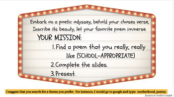favorite poem project assignment