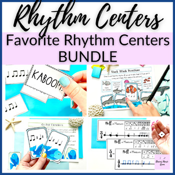 Preview of Favorite Rhythm Centers BUNDLE for Elementary Music Lessons