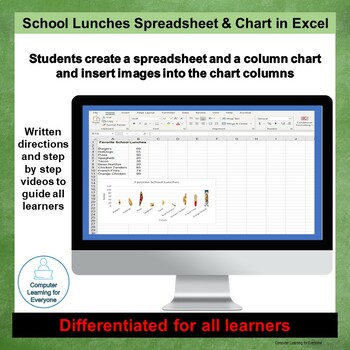 Preview of Favorite School Lunches Excel Spreadsheet & Column Chart Resource 6