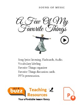 Preview of Favorite Things. Song. Musical. Lyrics. Vocabulary. Back To School. Flashcards.
