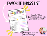 Favorite Things List