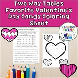 Favorite Valentine's Day Candy Two-Way Tables Coloring Sheet
