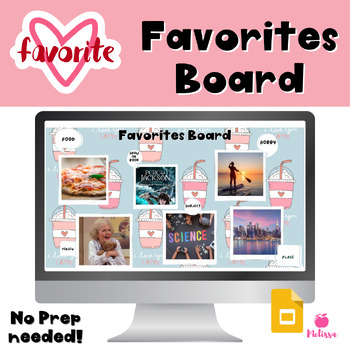 Preview of Favorites Board, Favorites Vision Board, February Activity