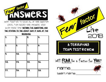 Fear Factor Review Booklet Any Content By Teach Happy Tpt