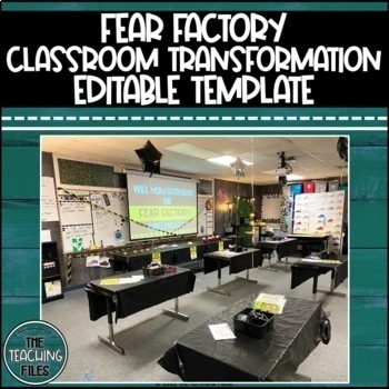 Preview of Fear Factory Classroom Transformation Editable Template | End of the Year 