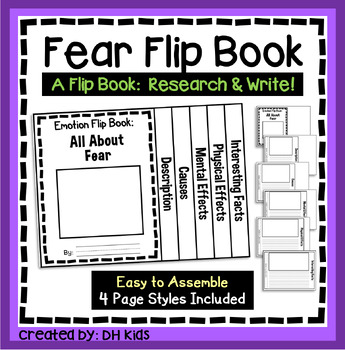 Preview of Fear Flip Book - Social Emotional Learning - SEL - Feelings & Emotions