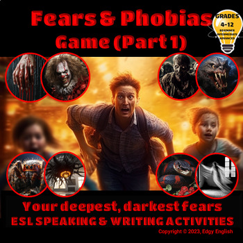 Preview of Fears & Phobias - ESL Game (Part 1 of 4) - Halloween Activities