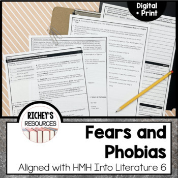 Preview of Fears and Phobias Nonfiction Unit Aligned with HMH 6 Digital and Print