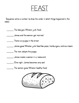 Preview of Feast Disney Short Companion Worksheet