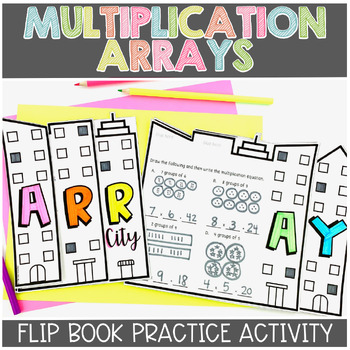 Preview of Multiplication Arrays & Flip book Worksheet with Arrays